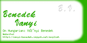 benedek vanyi business card